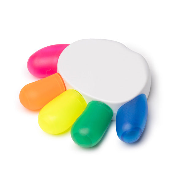 Subrayador 5 colores con forma de mano