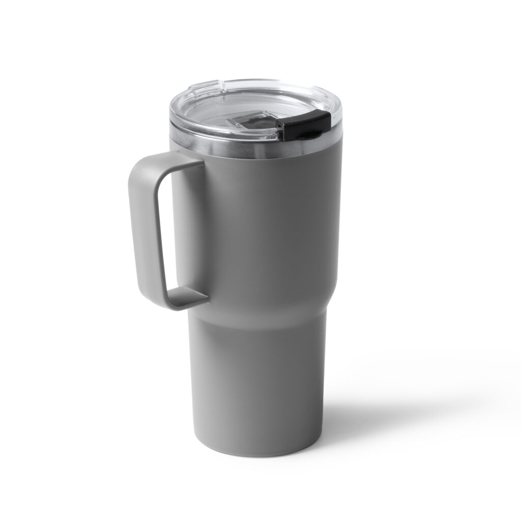 Taza de acero alta con tapa